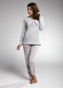Cornette Winter Day 627/161 Dámské pyžamo XXL šedo-růžová