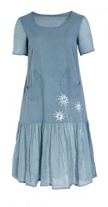 ELZAKRA - barvené šaty s krátkým rukávem