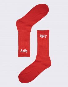 Obey Jumbled Socks Hot Red / White