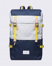 Sandqvist Harald Multi Off White / Blue with Natural Leather