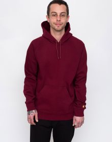 Carhartt WIP Hooded Chase Sweat Cranberry / Gold L