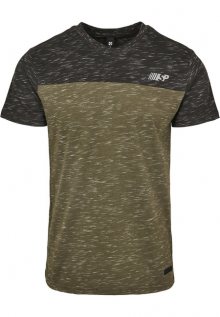 Urban Classics Color Block Tech Tee marled olive - S