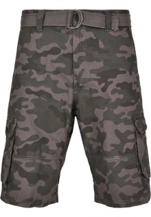 Urban Classics Belted Camo Cargo Shorts Ripstop grey black - 29