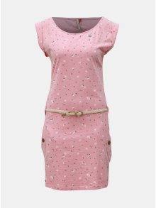 Růžové vzorované šaty s páskem Ragwear Tag Berries