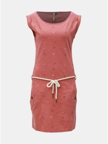 Růžové vzorované šaty s páskem Ragwear Tag