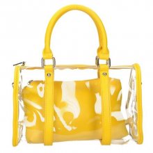 Průhledná kabelka se žlutým pouzdrem
