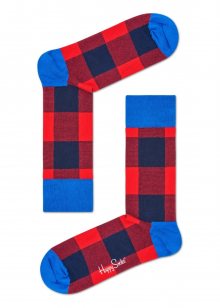Happy Sock červeno-modré ponožky Lumberjack - 36-40