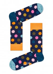 Happy Socks tmavě modré ponožky s barevnými puntíky Big Dot  - 36-40
