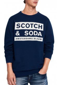 Scotch & Soda modrá pánská mikina Amsterdams Blauw - S