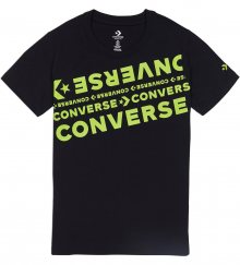 Converse černé dámské tričko s neonovými nápisy - XS