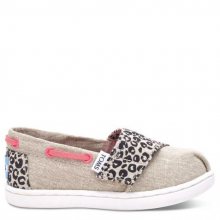 Toms béžové dětské boty Bimini Cheetah Metallic Linen - 23,5