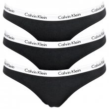 Calvin Klein černá tanga 3 PACK Rise Trunk Basic - XS