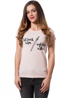 Differenta Design pudrové dámské tričko Tatínek vám vyhlásí válku  - S