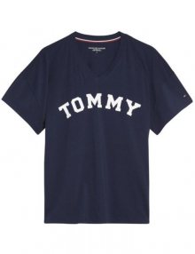 Tommy Hilfiger tmavě modré oversize tričko VN Tee SS Print s logem - XS