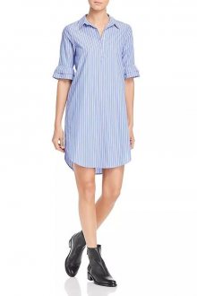 Scotch & Soda modré košilové šaty s volánovými rukávy - XS