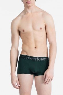 Calvin Klein temně zelené pánské boxerky Focused Fit Low Rise Trunk - S