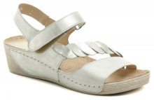 Wawel GR1107 stříbrné dámské sandály na klínku