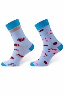 Sesto Senso Finest Cotton Duo Prasátka Ponožky 43-46 modrá/vzor