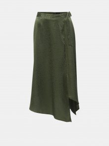 Zelená asymetrická vzorovaná midi sukně Miss Selfridge