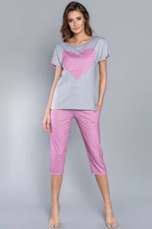 Italian Fashion Dekada kr.r. k.3/4 Dámské pyžamo S melanž/růžová