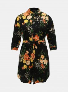 Černé květované košilové šaty Dorothy Perkins Curve
