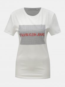 Bílé dámské tričko s potiskem Calvin Klein Jeans
