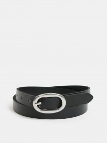 Černý kožený pásek Pieces Cana