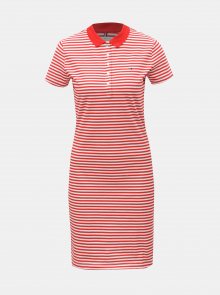 Bílo-červené pruhované slim fit šaty Tommy Hilfiger New Chiara