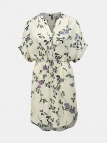 Krémové květované šaty VERO MODA Amsterdam