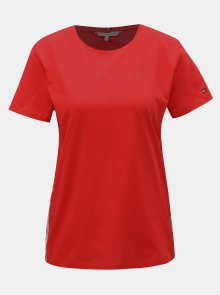 Červené dámské tričko s pruhy na bocích Tommy Hilfiger Thea