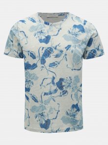 Modro-šedé květované tričko Selected Homme Matthew