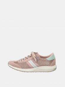 Růžové třpytivé tenisky se semišovými detaily Tamaris