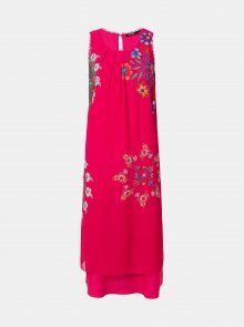 Tmavě růžové květované šaty Desigual Sacha