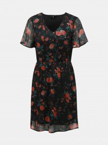 Červeno-černé květované šaty VERO MODA Wonda