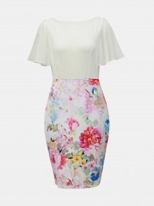 Bílo-růžové květované pouzdrové šaty Dorothy Perkins