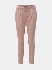 Světle růžové kalhoty s vysokým pasem ONLY Poptrash