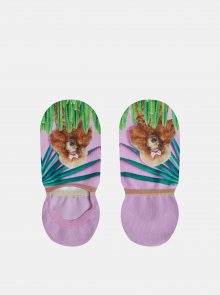 Světle fialové dámské vzorované ponožky XPOOOS