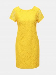 Žluté krajkové pouzdrové šaty Dorothy Perkins