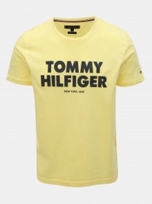 Žluté pánské tričko s potiskem Tommy Hilfiger