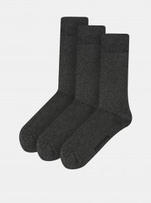 Sada tří párů šedých ponožek Selected Homme Cotton