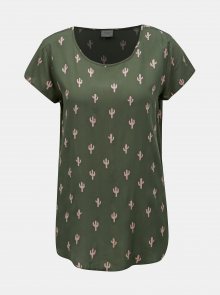Zelené vzorované tričko Jacqueline de Yong Marli