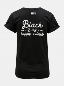 Černé dámské tričko s potiskem ZOOT Original Black is my happy colour