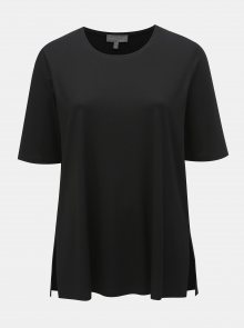 Černé basic tričko s rozparky Ulla Popken