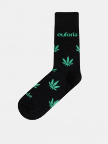 Černé dámské vzorované ponožky Fusakle Euforia zelena