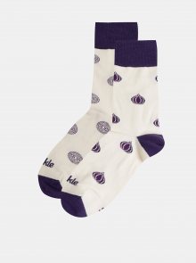 Fialovo-krémové vzorované ponožky Fusakle Cvibl