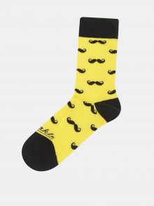 Žluté vzorované ponožky Fusakle Fúzač žltý