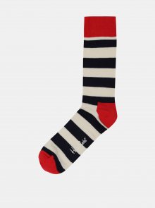 Pruhované ponožky v červené, bílé a černé barvě Happy Socks Stripe