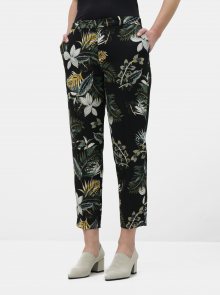 Černé zkrácené květované kalhoty Dorothy Perkins