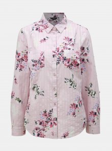 Růžová květovaná košile M&Co