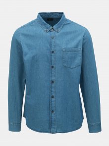 Modrá džínová košile s kapsou Burton Menswear London